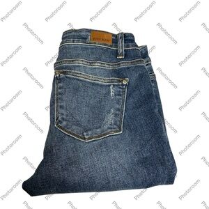 Judy Blue Distressed Jeans with Plaid Accents size 5/27 skinny fit